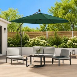 Sturdy Hanging Garden Parasol 300 cm with LED Lights
