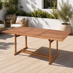 Teak Wood Outdoor Dining Table 180x90x75cm for Gardens