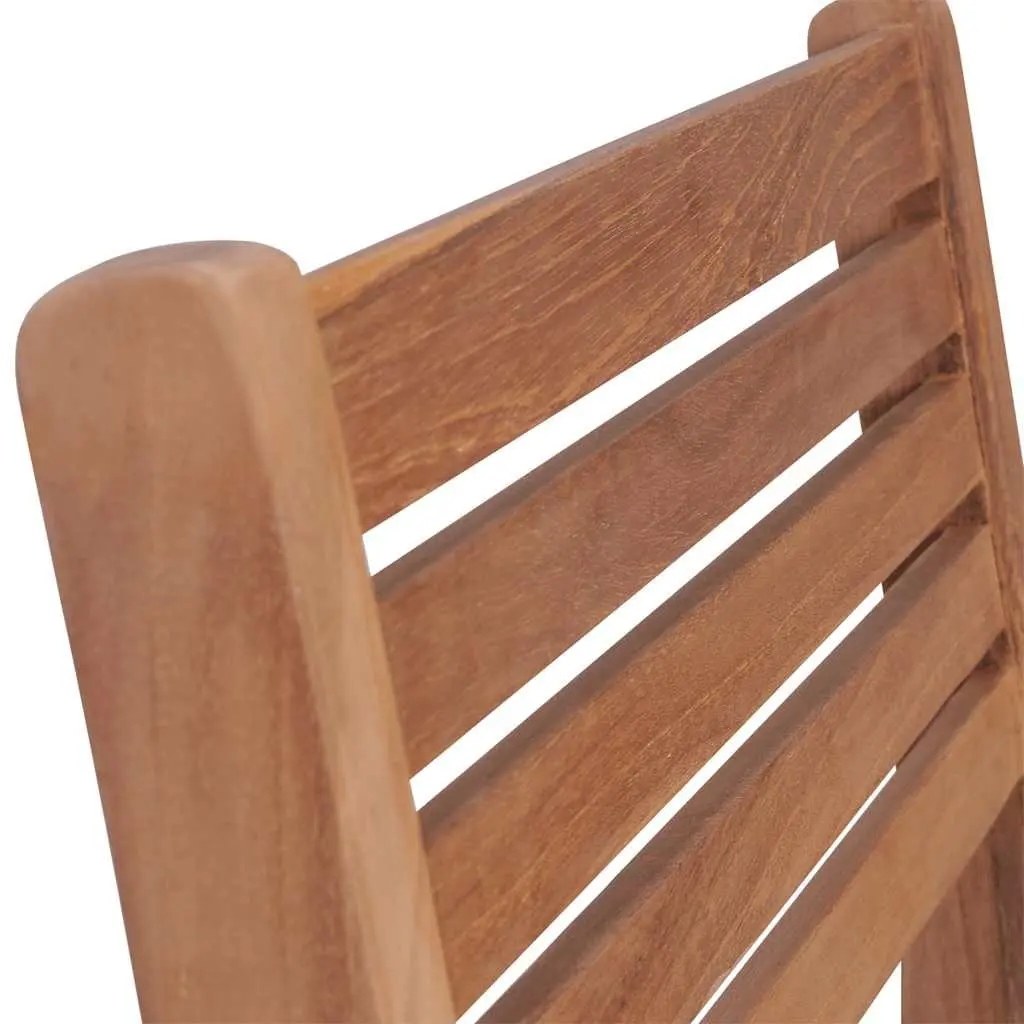 Stackable Outdoor Chairs Teak Wood Brown 4 Piece