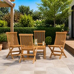 Set of 4 Durable Outdoor Folding Chairs in Brown
