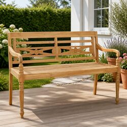 120cm Teak Wood Outdoor Bench for Garden and Patio