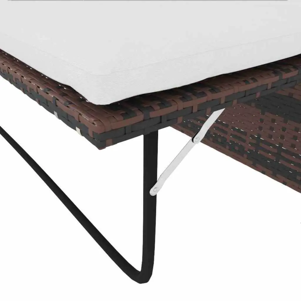 Outdoor Sofa Set PE Rattan 2-Seater Brown Modular