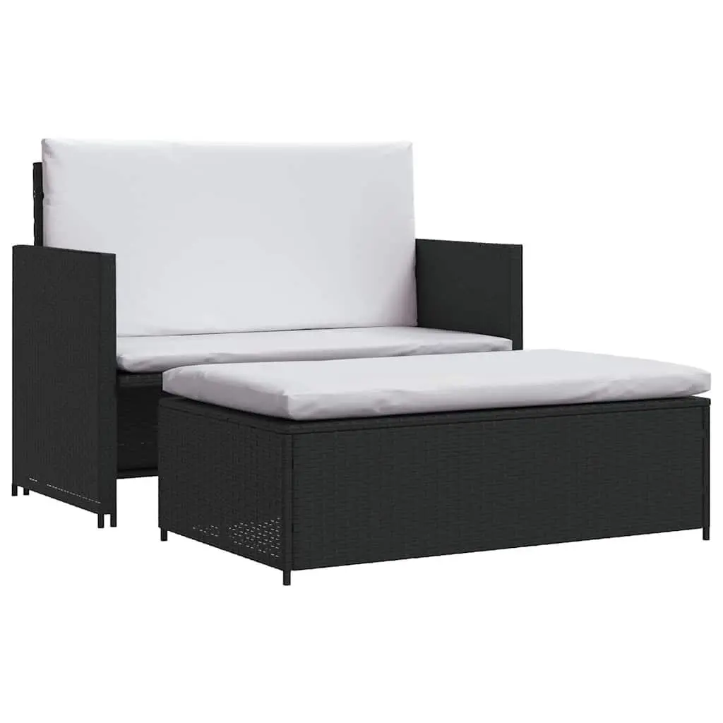 2-Piece Outdoor Lounge Set with Sofa and Stool