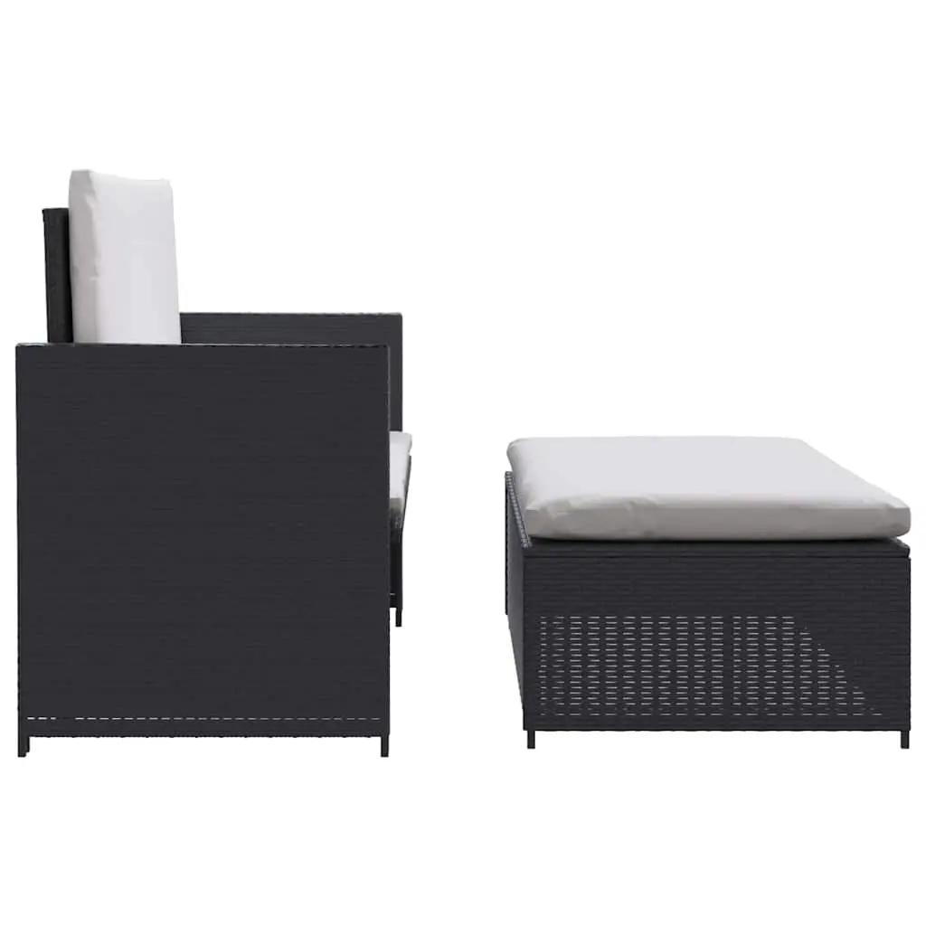 2-Piece Outdoor Lounge Set with Sofa and Stool