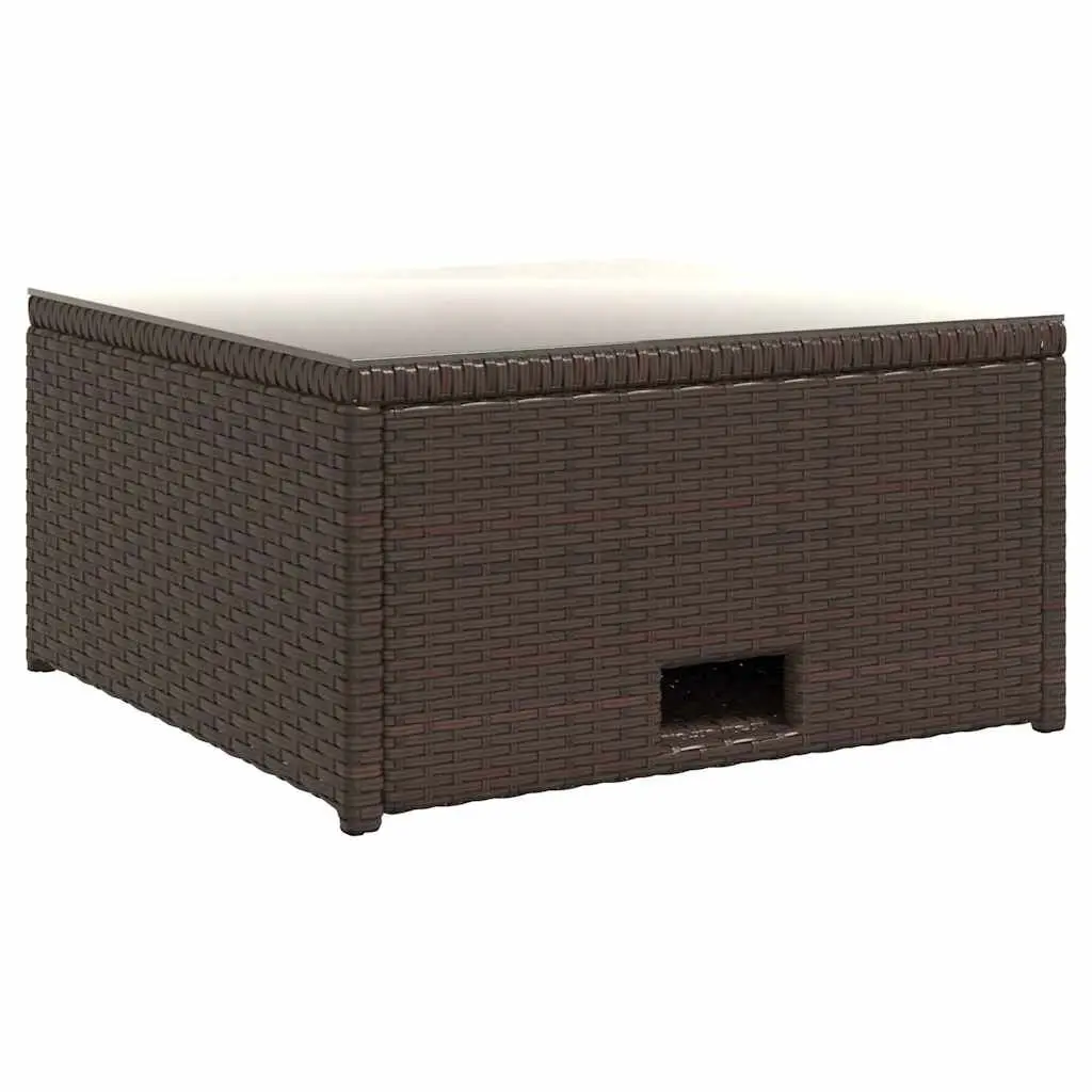 Outdoor Garden Lounge Set PE Rattan Sofa with Cushions Brown 4 Piece