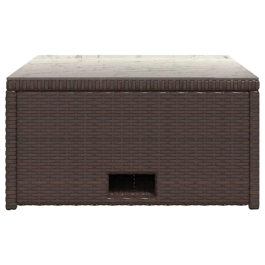 Outdoor Garden Lounge Set PE Rattan Sofa with Cushions Brown 4 Piece