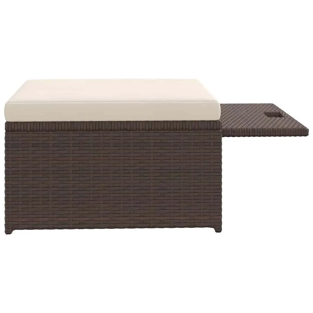 Outdoor Garden Lounge Set PE Rattan Sofa with Cushions Brown 4 Piece