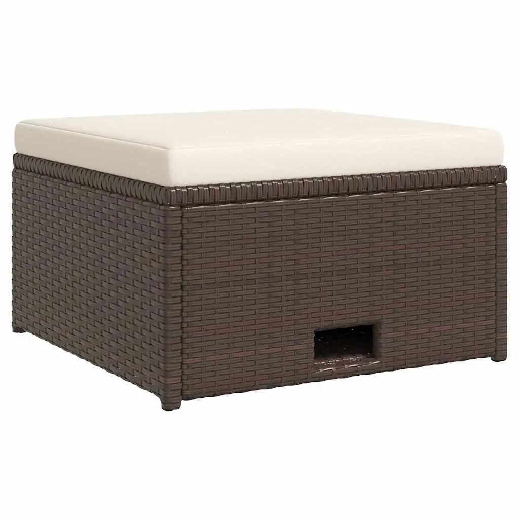 Outdoor Garden Lounge Set PE Rattan Sofa with Cushions Brown 4 Piece