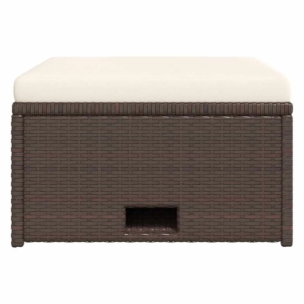Outdoor Garden Lounge Set PE Rattan Sofa with Cushions Brown 4 Piece