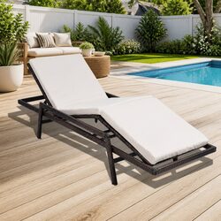 Premium Brown Rattan Sun Lounger for Outdoor Relaxation