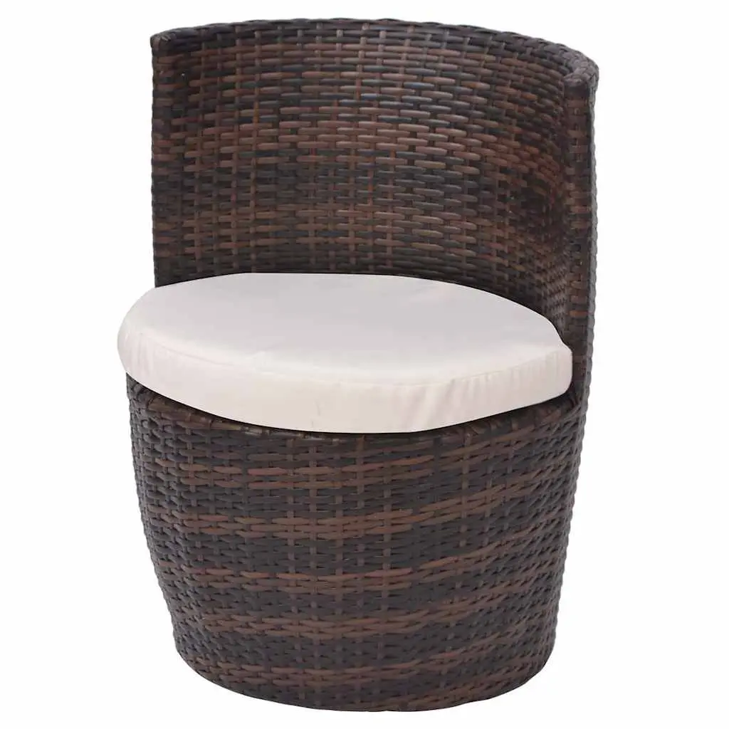 3 Piece Rattan Bistro Set for Outdoor Spaces
