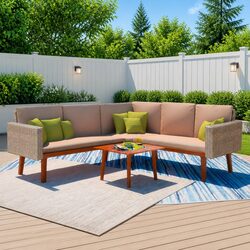 Durable 4 Piece Garden Lounge Set with Cushions