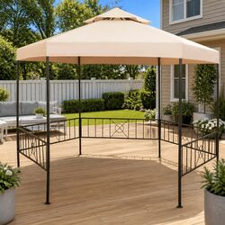 Sturdy Hexagonal Outdoor Gazebo with Elegant Design