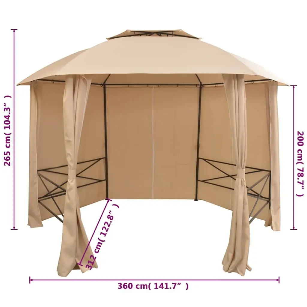 Hexagonal Pavilion Tent with Water-Resistant Canopy