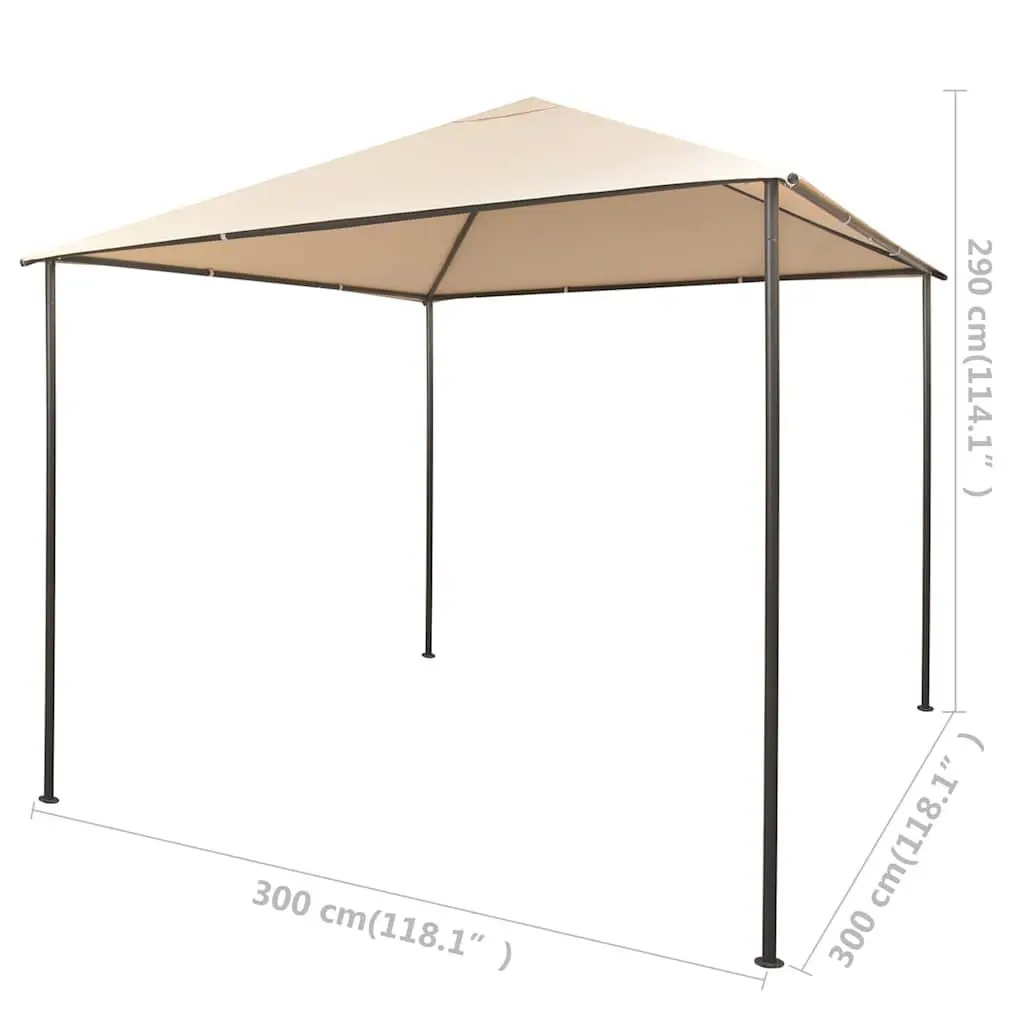 Gazebo Pavilion Tent Canopy Oxford Fabric 3x3m Beige Steel Frame