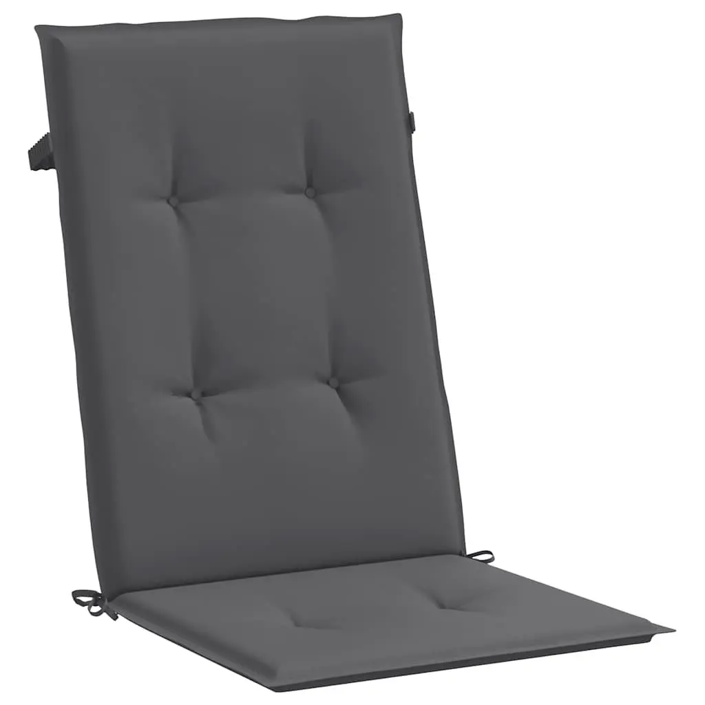 Garden Highback Chair Cushions 2 Pack Anthracite 120x50x2 cm Outdoor Patio Seat