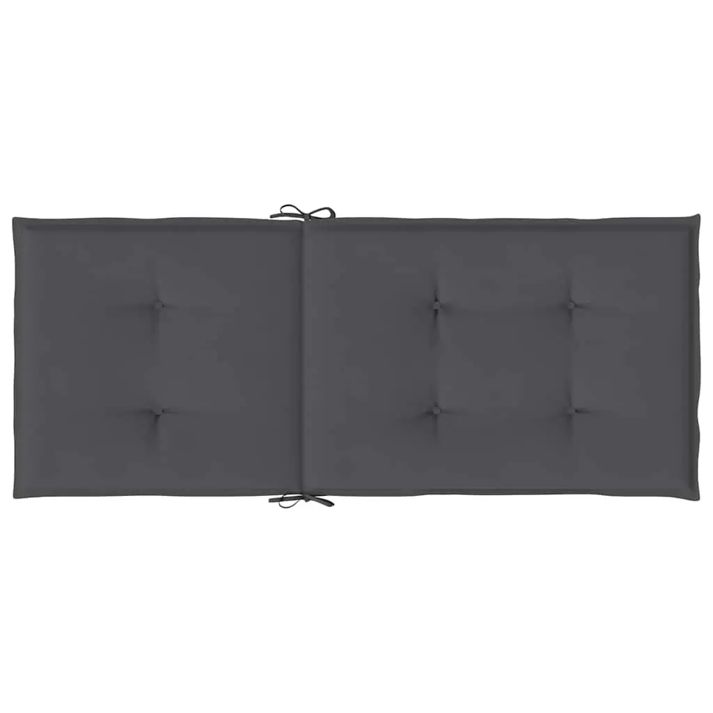 Garden Highback Chair Cushions 2 Pack Anthracite 120x50x2 cm Outdoor Patio Seat