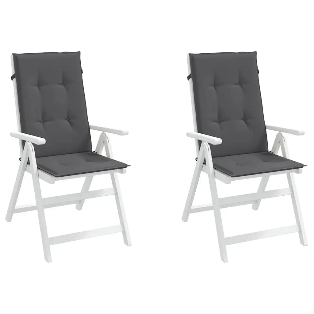 Garden Highback Chair Cushions 2 Pack Anthracite 120x50x2 cm Outdoor Patio Seat