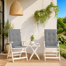 Premium Grey Highback Chair Cushions for Outdoor Use