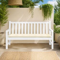 Water-Resistant Cream Garden Bench Cushion for Outdoor Use