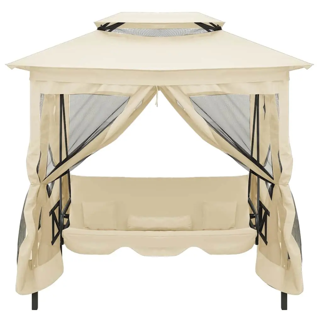 Gazebo Swing Bench for Two with Cream White Canopy