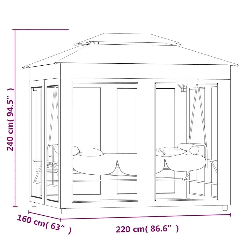 Gazebo Swing Bench for Two with Cream White Canopy
