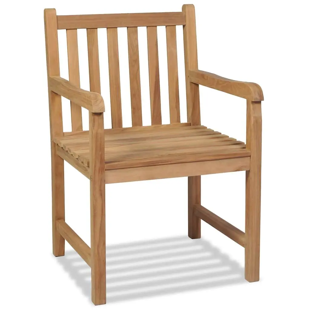 Outdoor Chairs Solid Teak Wood Brown Rustic 2 Piece Garden Patio Seating Set