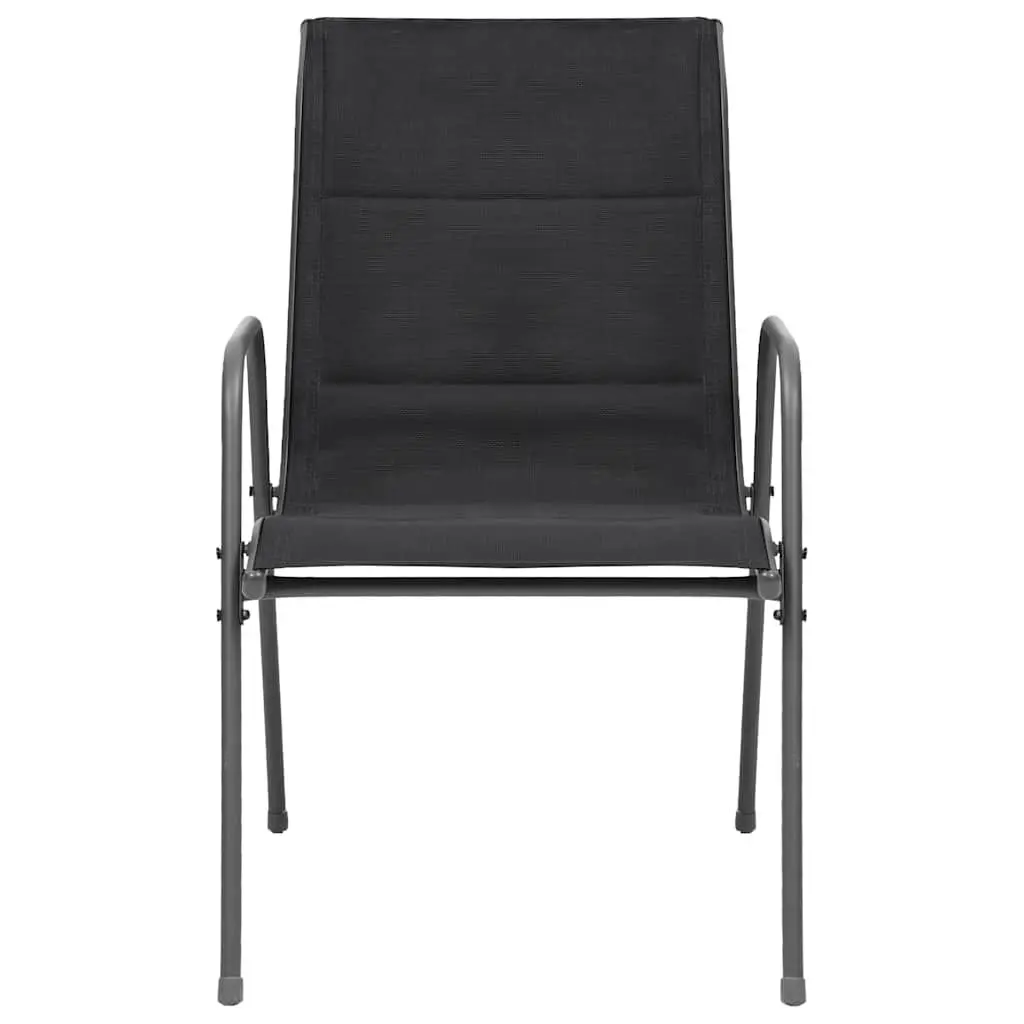 Black Outdoor Stackable Dining Chairs Set of 6