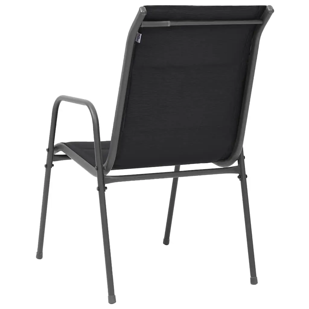 Black Outdoor Stackable Dining Chairs Set of 6
