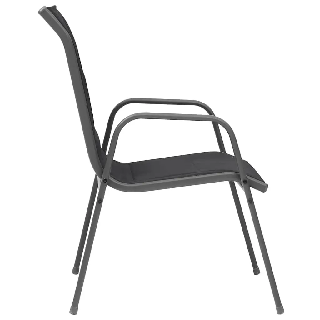 Black Outdoor Stackable Dining Chairs Set of 6