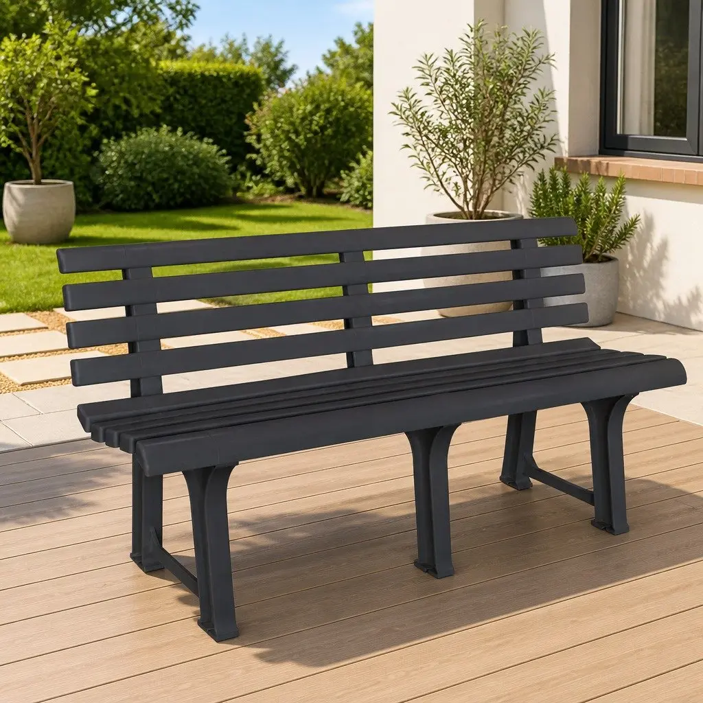 Garden Bench Plastic 145.5 cm Anthracite