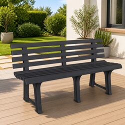 Sturdy Anthracite Garden Bench 145.5cm for Outdoors