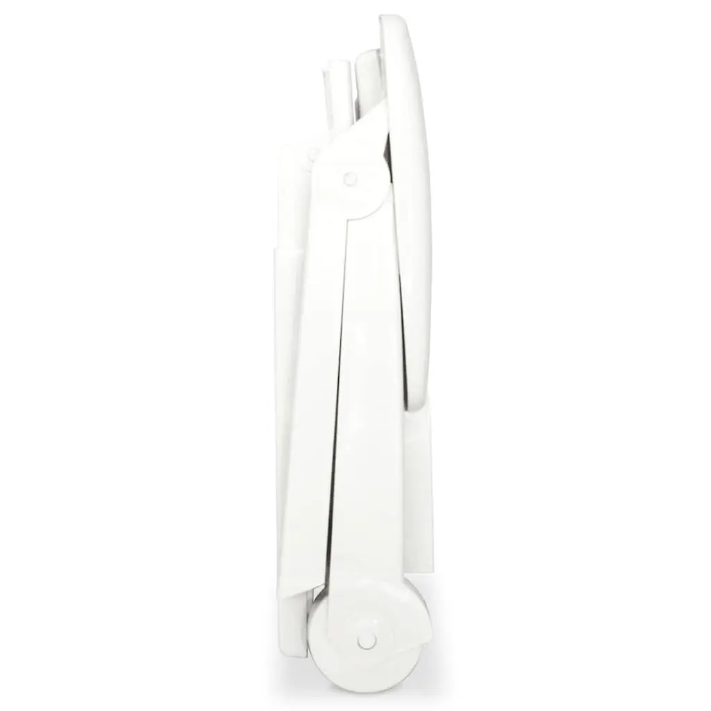 Sun Lounger Plastic Folding Reclining Deck Chair Outdoor Garden Patio White