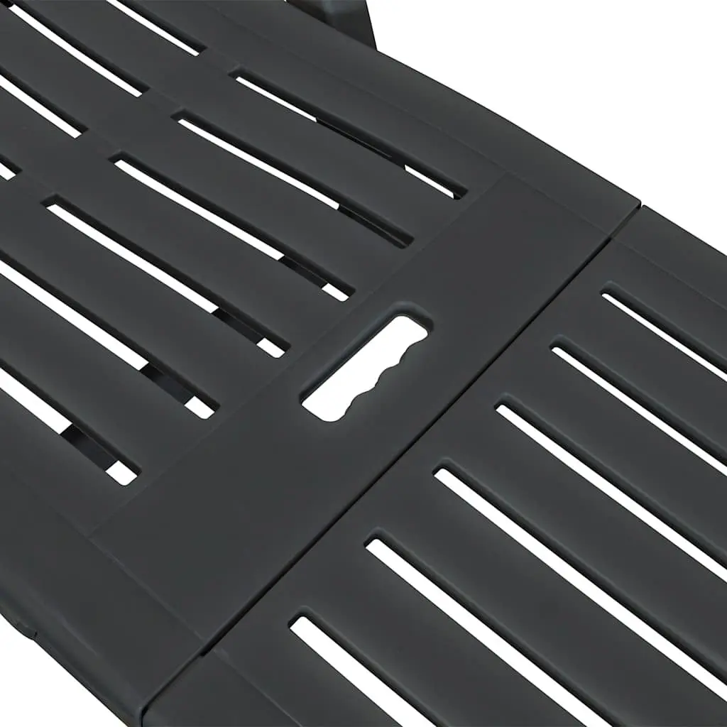 Sun Lounger Plastic Anthracite Outdoor Reclining Chaise with Footrest