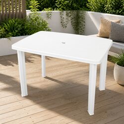 Durable Weather-Resistant Plastic Dining Table for Outdoors