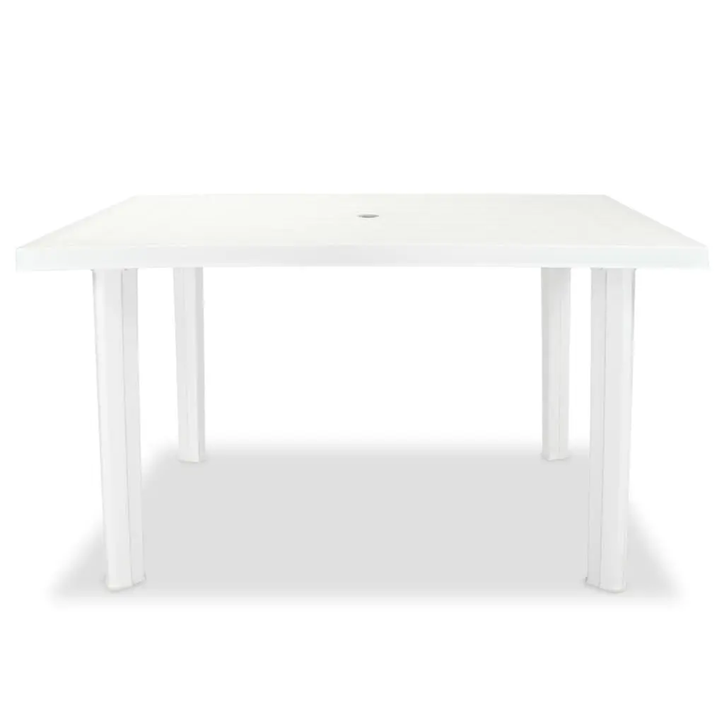 Weather-Resistant Plastic Outdoor Dining Table White