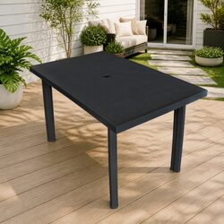 Anthracite Outdoor Dining Table - Durable Plastic Design