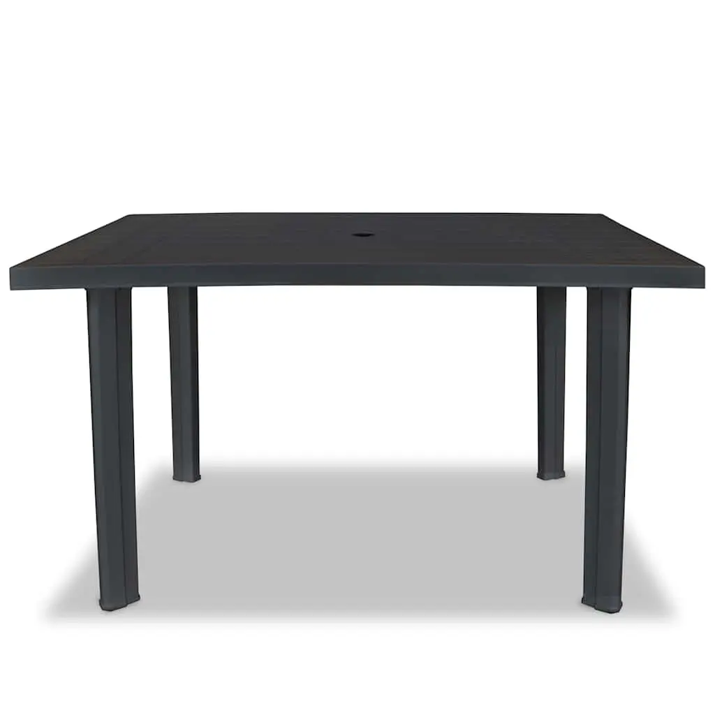 Garden Table Anthracite Outdoor Dining Furniture Patio Plastic Weather Resistant
