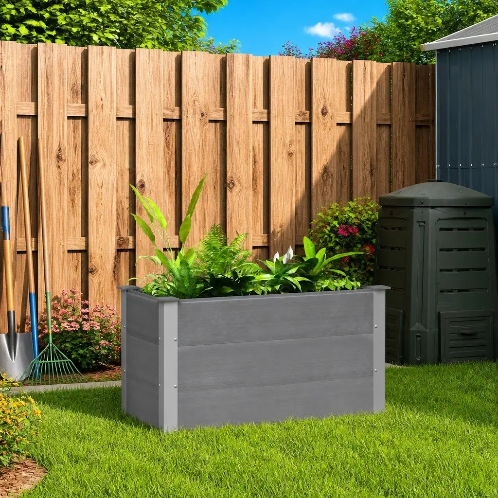 Garden Raised Bed Planter 100x50x54cm Grey