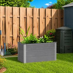 Durable Garden Raised Bed Planter 100x50x54cm Grey