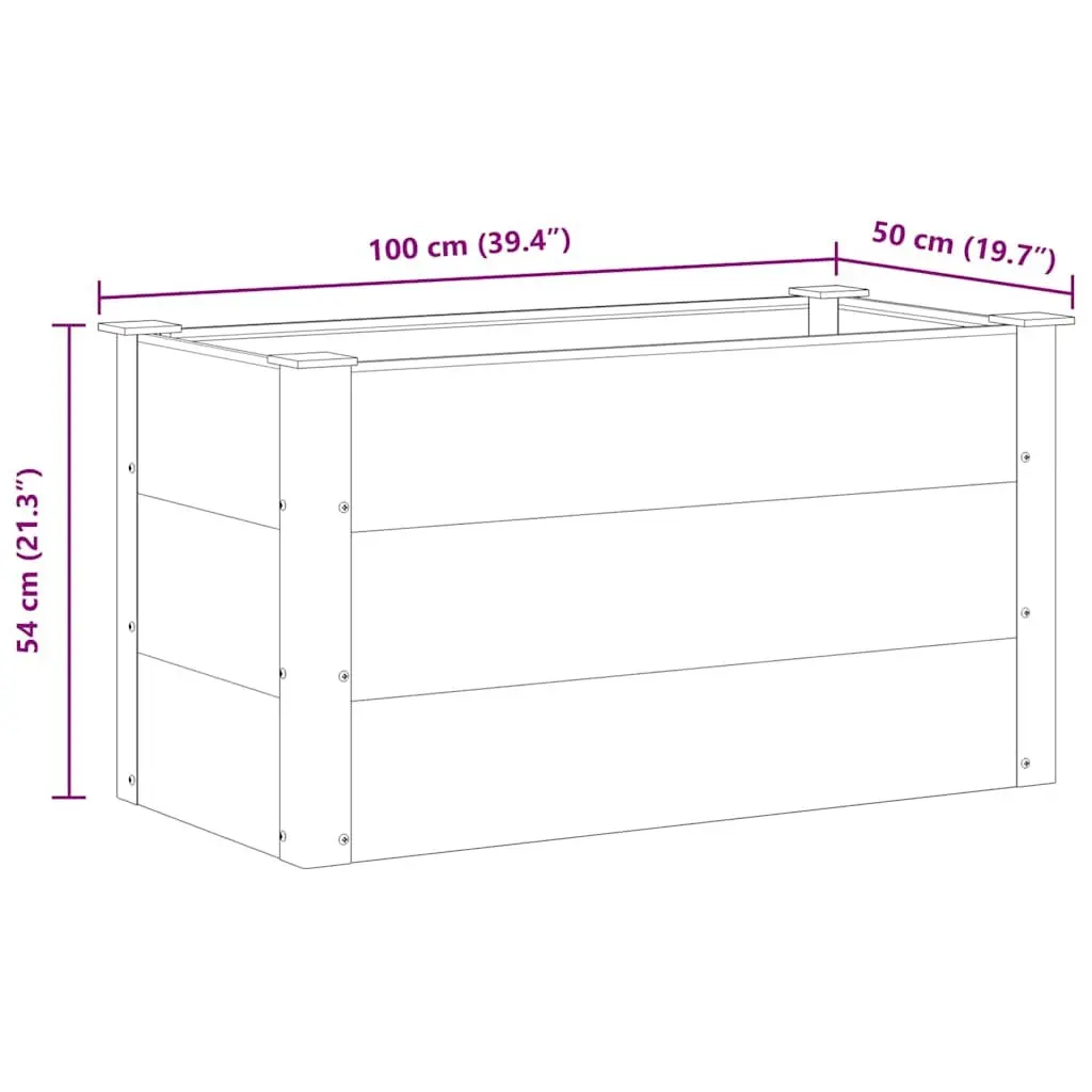 Garden Raised Bed Planter 100x50x54cm Grey