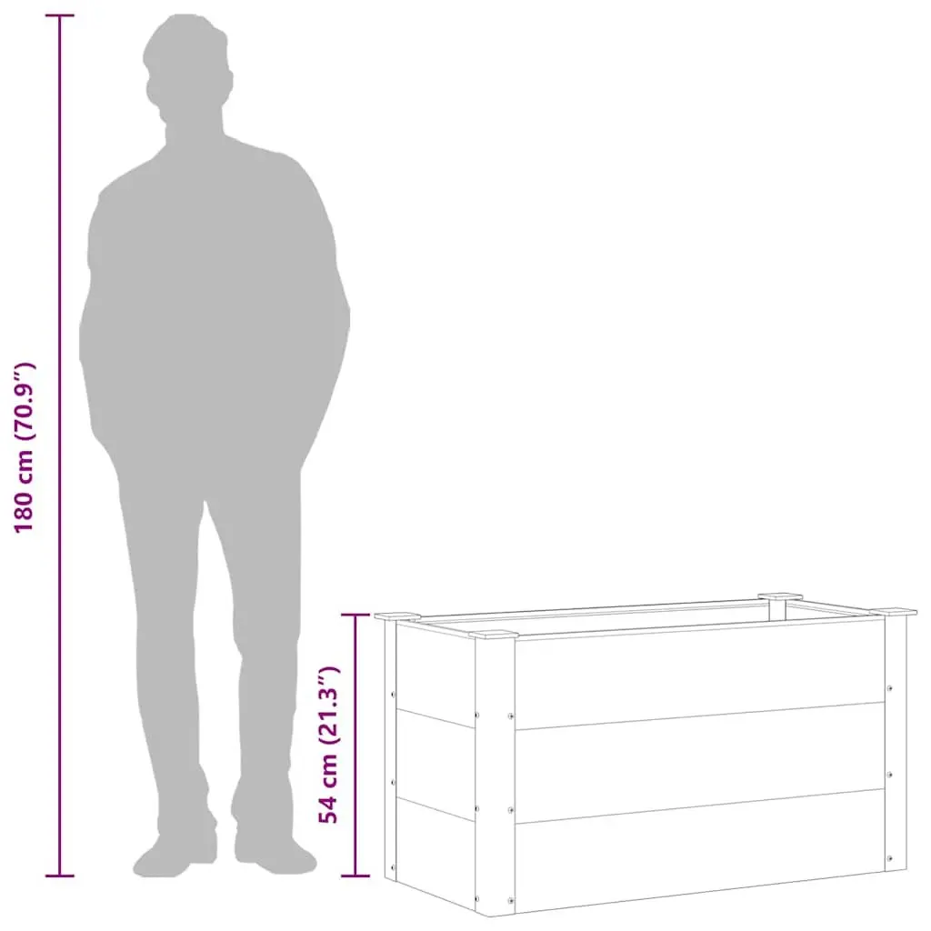 Garden Raised Bed Planter 100x50x54cm Grey