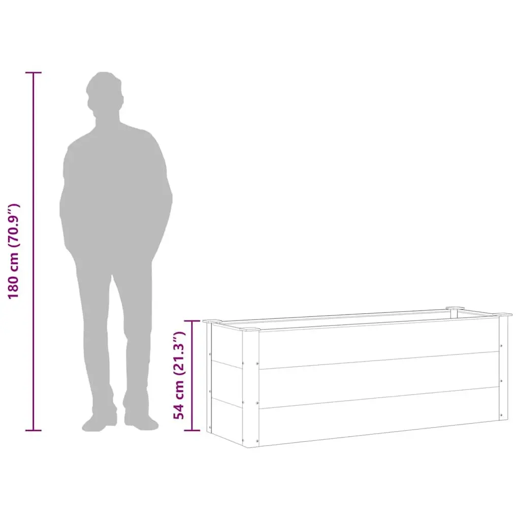 Garden Raised Bed Planter 150x50x54cm Grey