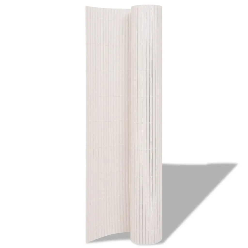 Double-Sided Garden Fence Panel 90x300 cm White