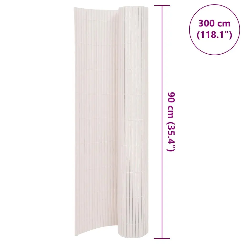 Double-Sided Garden Fence Panel 90x300 cm White