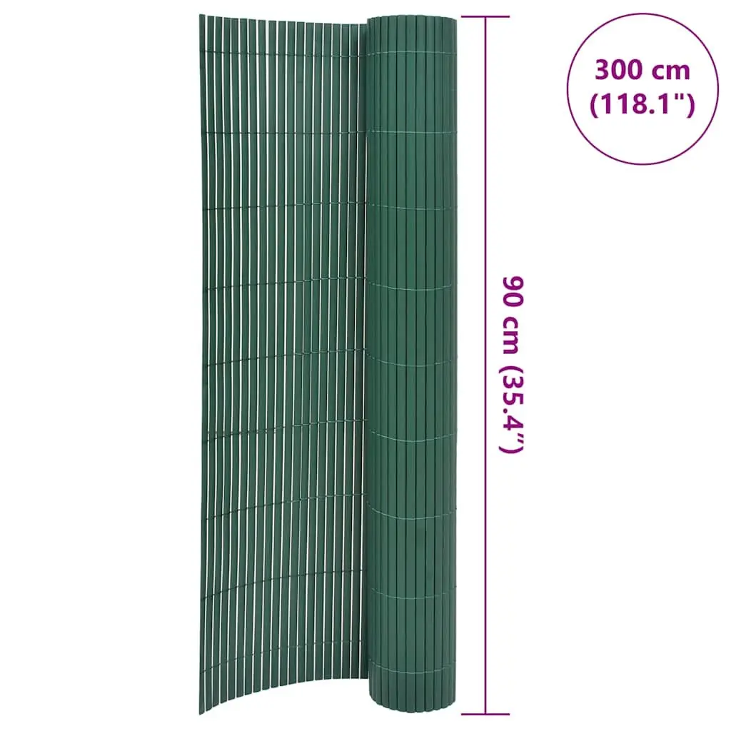 Double-Sided PVC Garden Fence Panel in Green