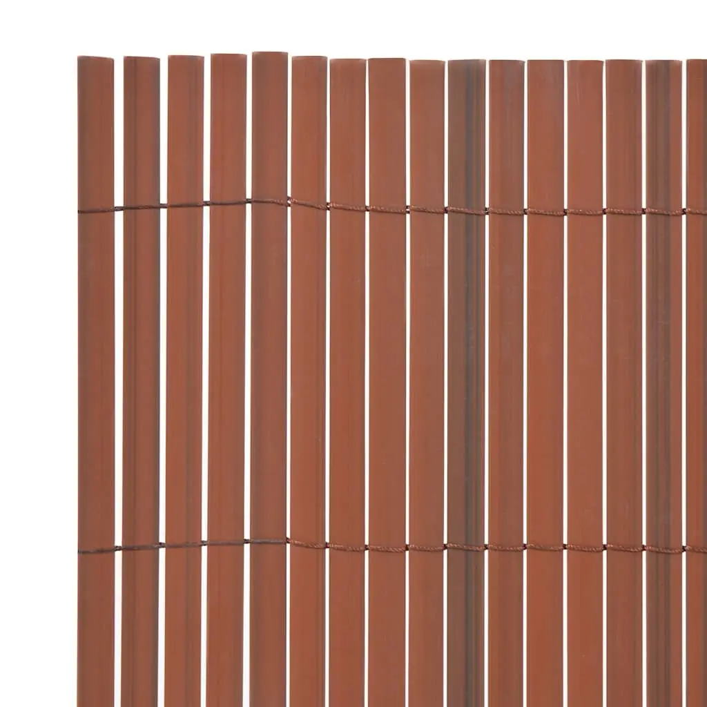Garden Fence Panel PVC 90 x 300 cm Brown Double-Sided Outdoor Screening Windbreak Barrier