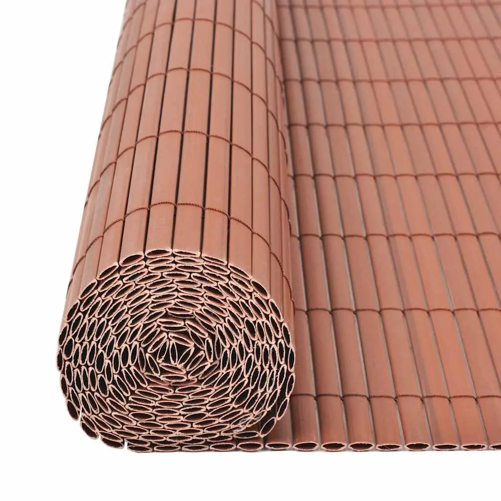 Garden Fence Panel PVC 90 x 300 cm Brown Double-Sided Outdoor Screening Windbreak Barrier
