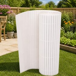 Durable Double-Sided Garden Fence Panel 90x500cm White