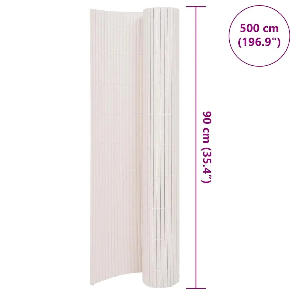 Double-Sided Garden Fence Panel 90x500cm White